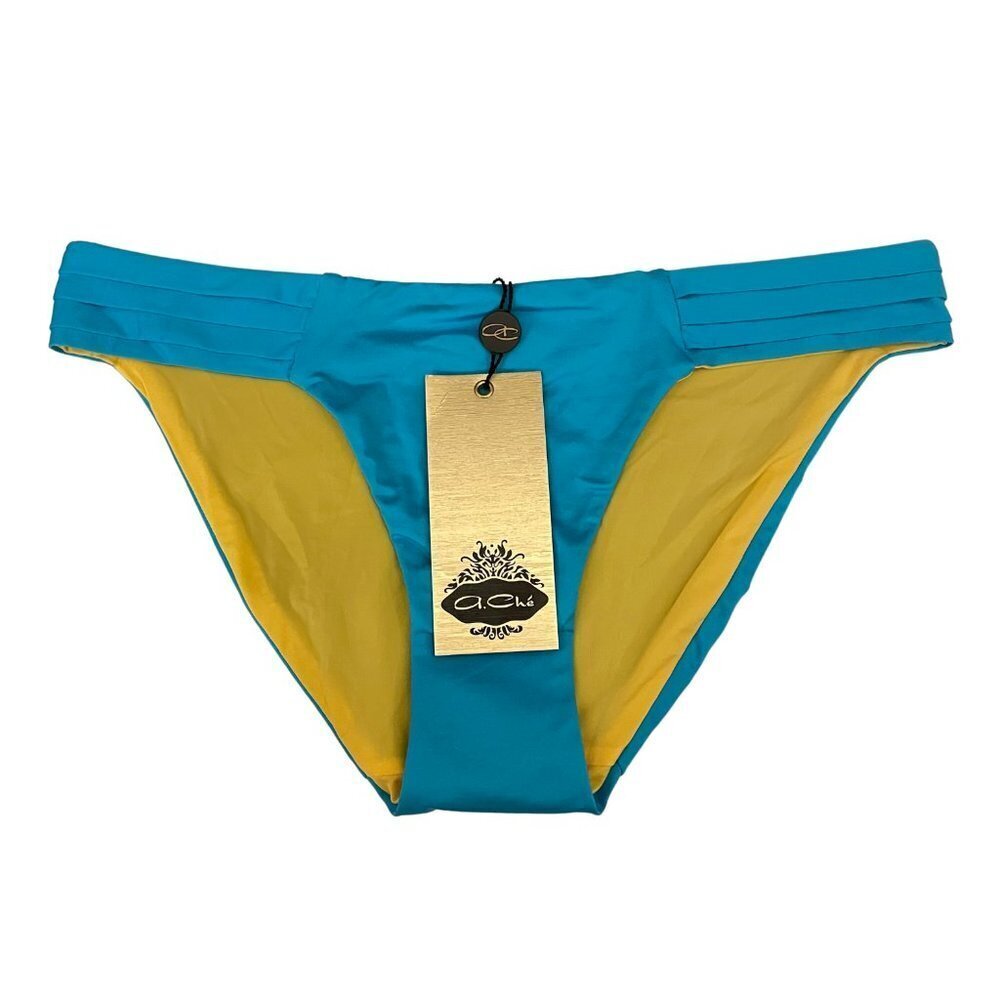 NWT A.Che Pleated Side Hipster Bikini Bottoms Sz. XS